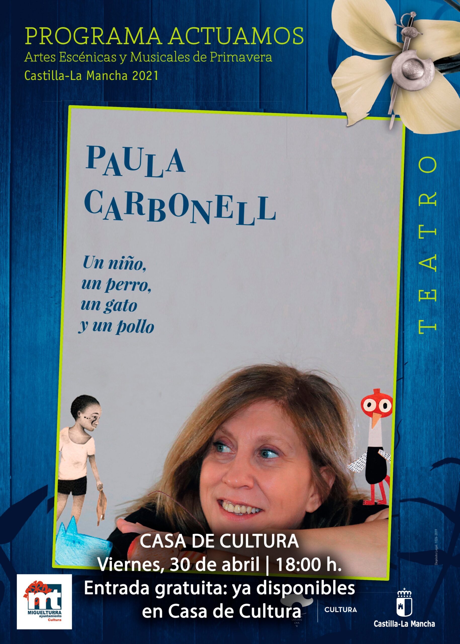 Cartel del espectáculo de cuentacuentos y títeres de Paula Carbonell.