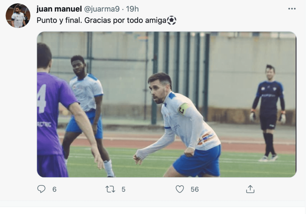 Tweet de la cuenta oficial de Nene