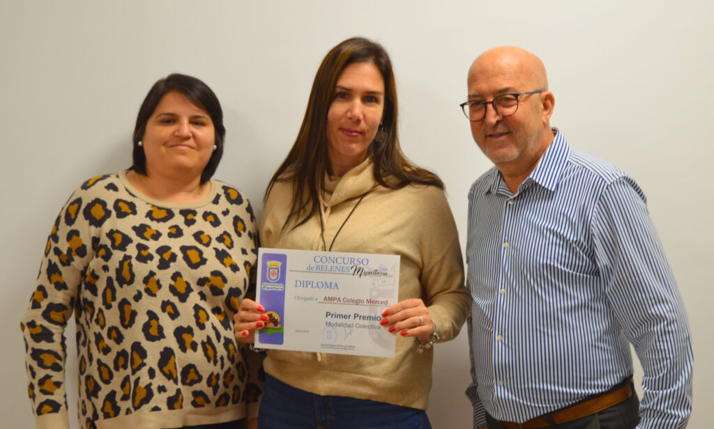 El AMPA del Colegio Nuestra Señora de la Merced, ganadora en el Concurso de Belenes colectivos (Foto: Diario de Miguelturra).